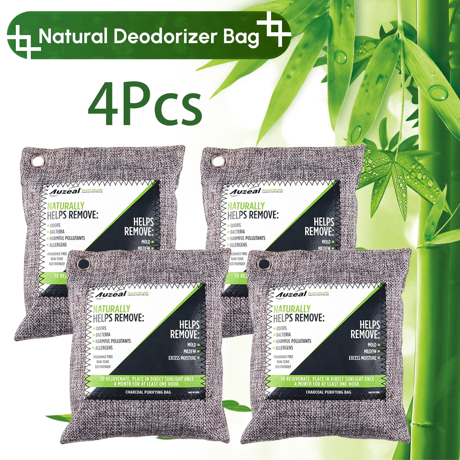ABSORBIA IONIC AUTO Pure Activated Coconut Charcoal Air Purifier bag, made  with Organic Jute | Natural Deodorizer and Dehumidifier for Car Rooms  Fridge Shoes etc | 500 Gms X 1 Bag :